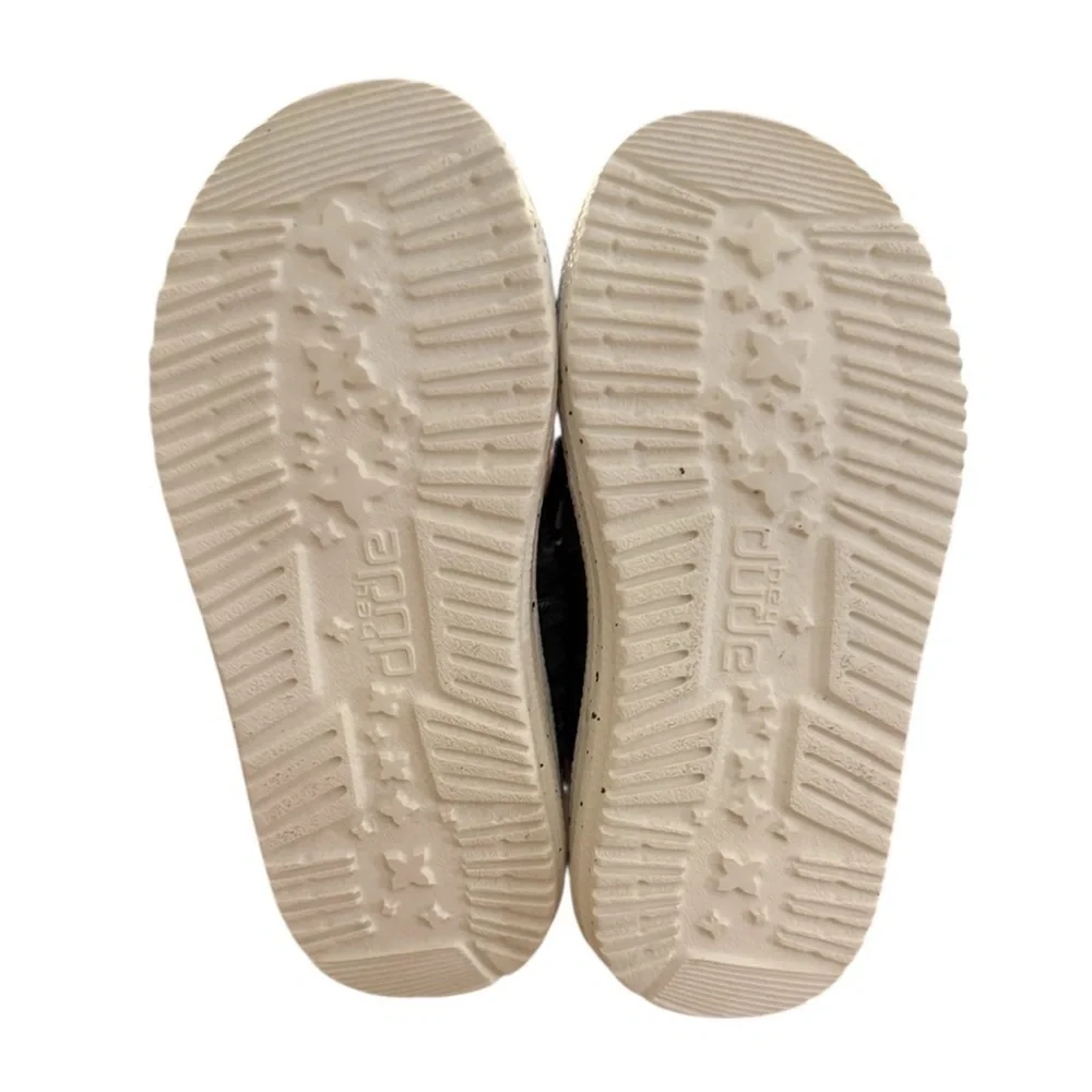 Hey Dude Kids Black and Gray Wally Toddler Stretch Shoes